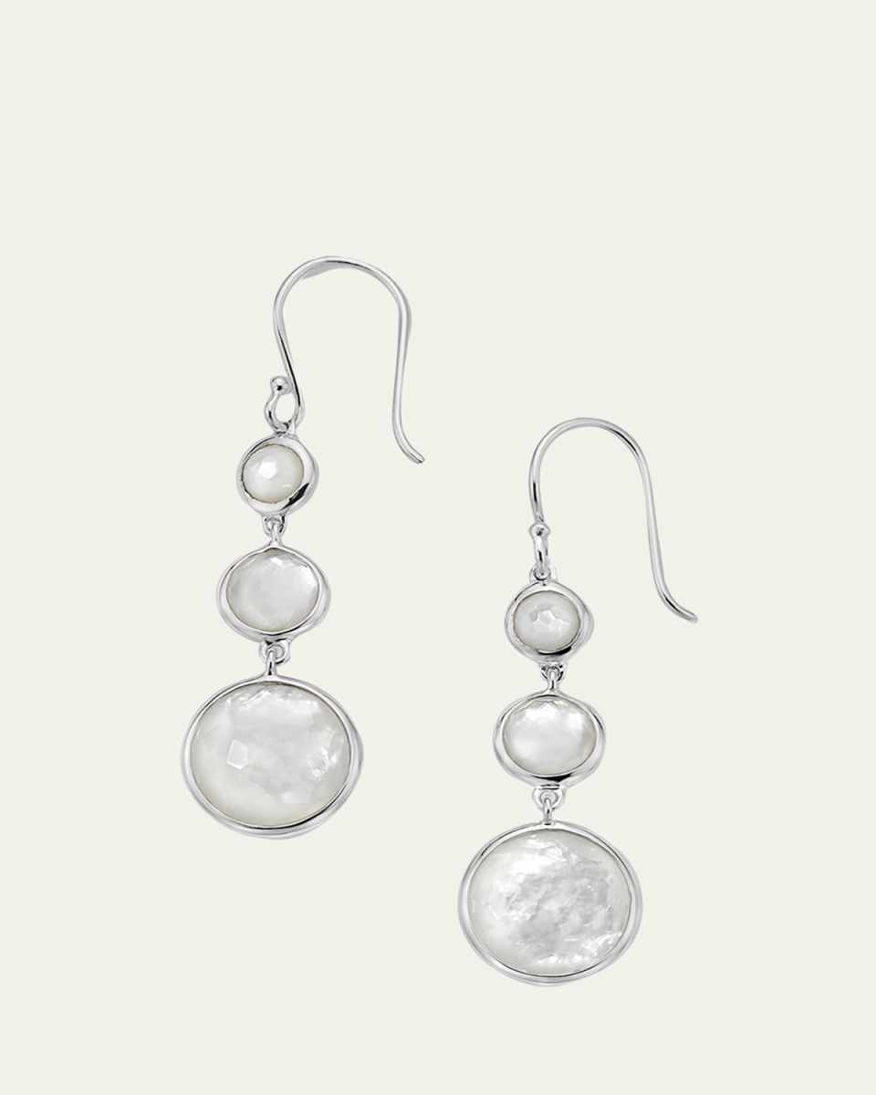 Lollitini 3-Stone Drop Earrings in Sterling Silver